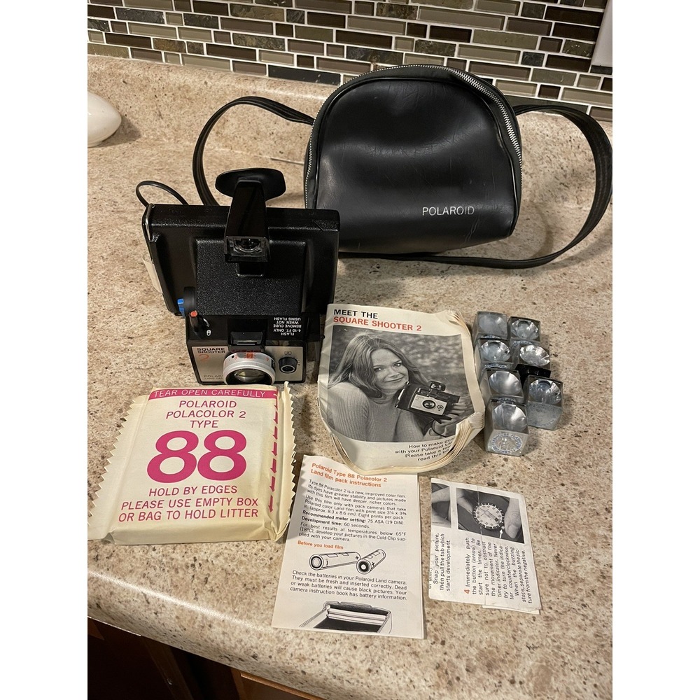 Polaroid Square Shooter 2 Instant Land Camera Unopened Film Case Instructions
